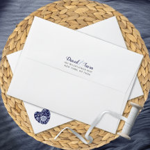 Indigo Meadow Wildflower Heart Wedding Envelope