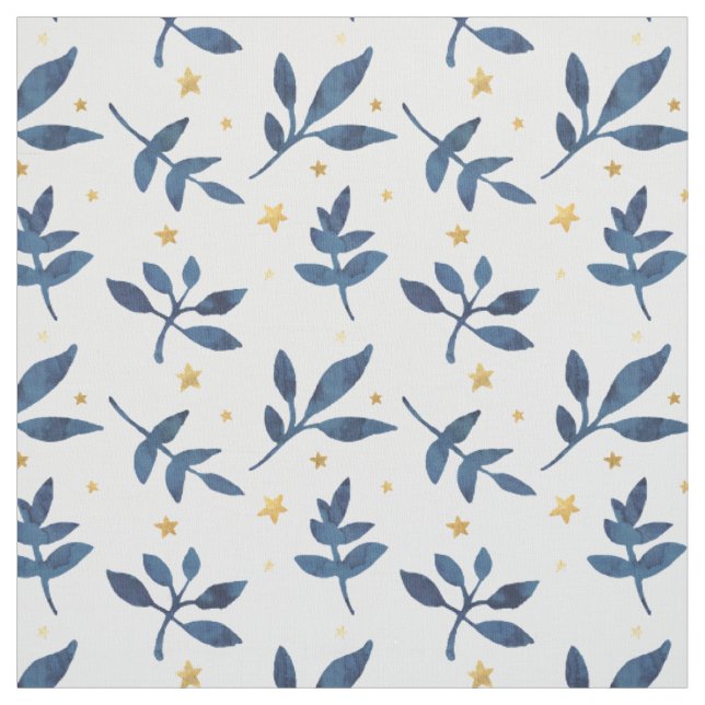 Indigo mit goldenen Imitaten Stoff (Muster)