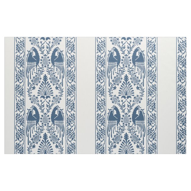 Indigo mittelalterliche Vogelstreifen Stoff (Fat Quarter (45,7 x 55,9 cm))