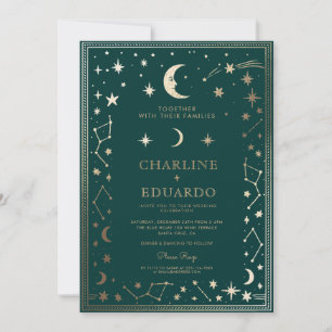 Indigo Mittelalterliches Goldene Ivy Hochzeit Einl Einladung