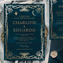 Indigo Mittelalterliches Goldene Ivy Hochzeit Einl