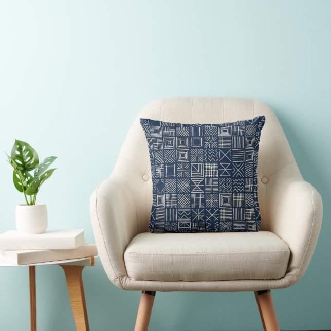 Indigo Mudcloth | Artisan Weave Kissen (Stuhl )