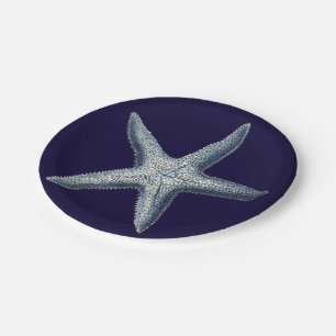Indigo-Muscheln IV Pappteller