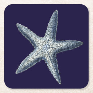 Indigo-Muscheln IV Rechteckiger Pappuntersetzer