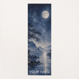 Indigo Nacht mit silbernem Mond Yogamatte
