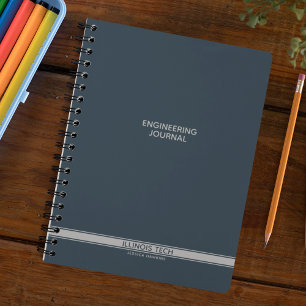 Indigo Navy Blau Klassischer Spiralstreifen Notizbuch