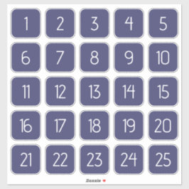 Indigo Navy Blue Custom Square Number Stickers Aufkleber