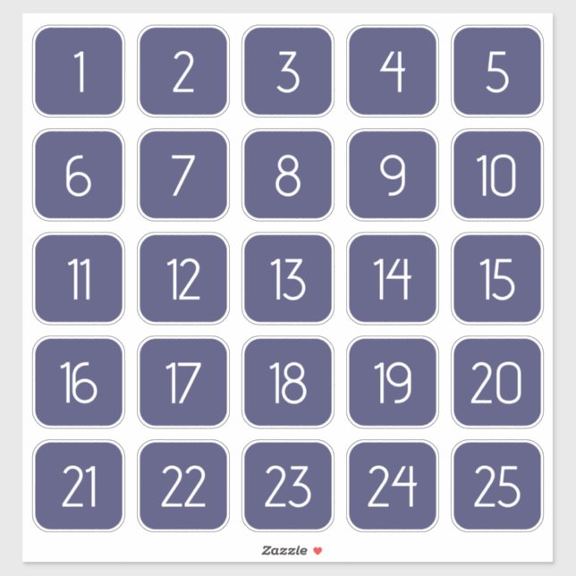 Indigo Navy Blue Custom Square Number Stickers  Aufkleber (Blatt)