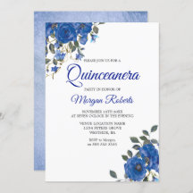 Indigo Navy Mitternacht Blumen Quinceanera