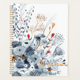 Indigo & Ochre - Aquarellfarben-Blume Planer