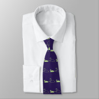Indigo PeleGreen Swan Duck Pattern Neck Tie