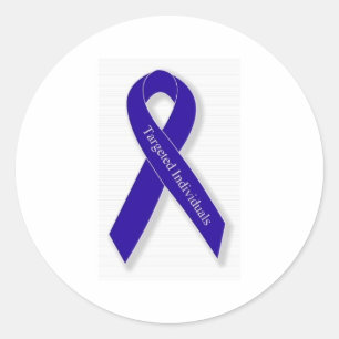 Indigo Ribbon Line Runder Aufkleber