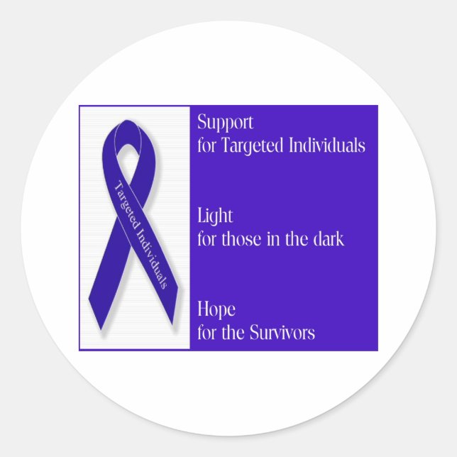 Indigo Ribbon Runder Aufkleber (Vorderseite)