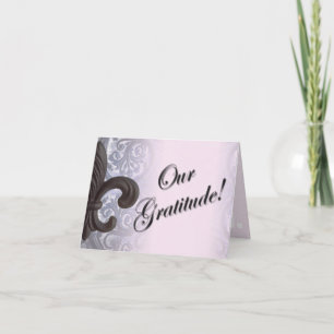 Indigo/Rose "Eiserne Fleur-de-Lis" Dankeskarten Dankeskarte