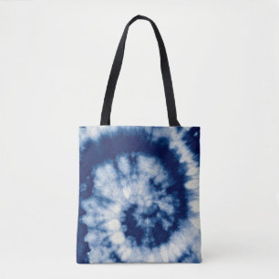 Indigo Round. Bohemische Gefärbte Krawatte. Blue R