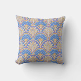 Indigo Scallop Petal Throw Pillow | One Owl Artist Kissen
