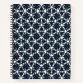 Indigo-Schnee-Blumen-Gitter Notizbuch