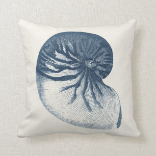 Indigo Shark Eye Seashell Kissen