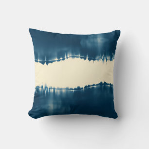 Indigo Shibori Abstrakte Moderne Horizontal Kissen