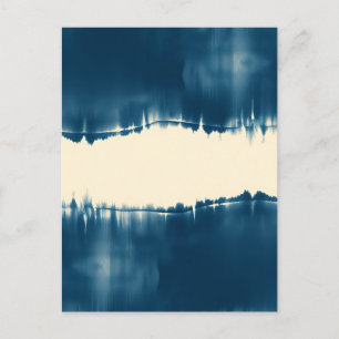 Indigo Shibori Abstrakte Moderne Horizontal Postkarte