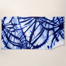 Indigo Shibori Gefärbte Krawatte Strandtuch