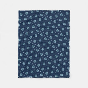 Indigo Spirit: Boho African Geometry Fleecedecke