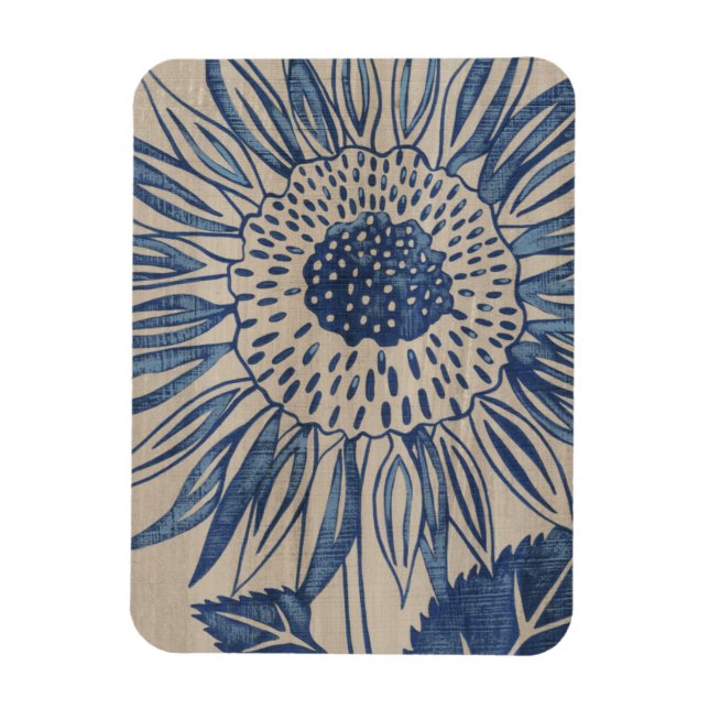 Indigo Sunflower Magnet (Vertikal)