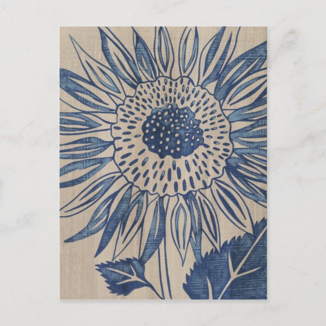 Indigo Sunflower Postkarte (Vorderseite)