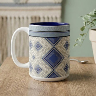 Indigo Symmetrie Zweifarbige Tasse