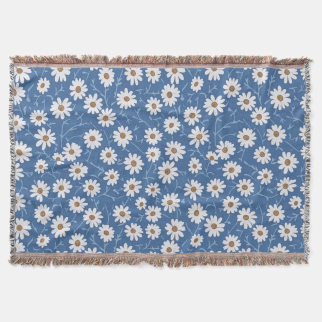 Indigo Traum Gänseblümchen Decke (Vorderseite)