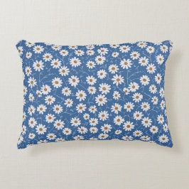 Indigo Traum Gänseblümchen Dekokissen