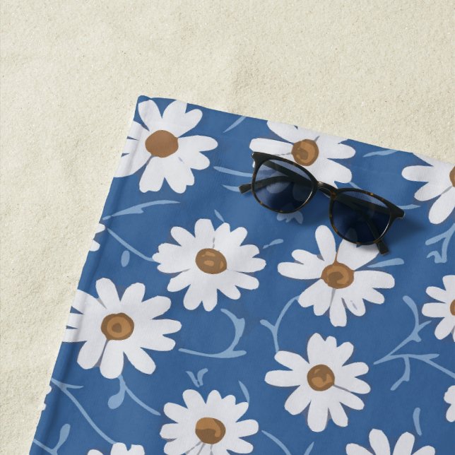 Indigo Traum Gänseblümchen Strandtuch (Beispiel)