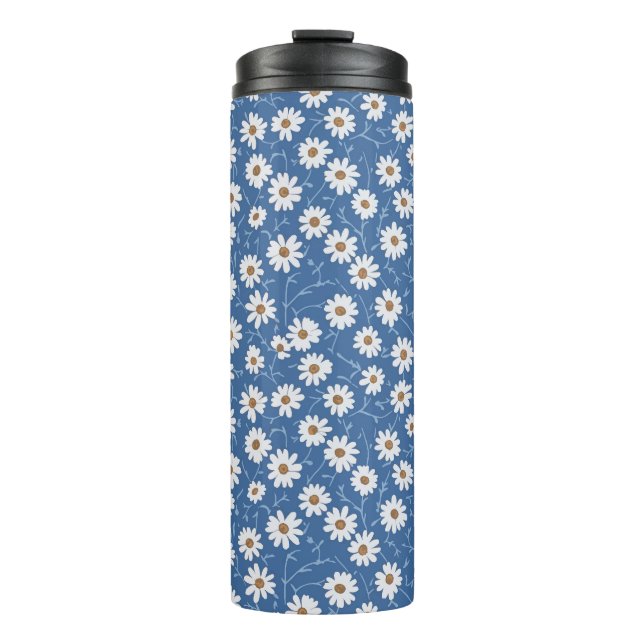 Indigo Traum Gänseblümchen Thermosbecher (Vorderseite)