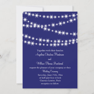 Indigo Twinkle Lights Hochzeit Einladung