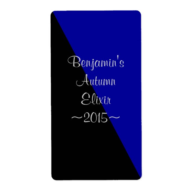 Indigo und Black Special Zuhause Wine Label (Vorne)