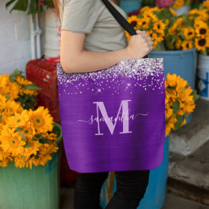 Indigo und Lila Violett Signature Monogramm Folie