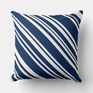 Indigo und White Modern Strip Pillow Kissen