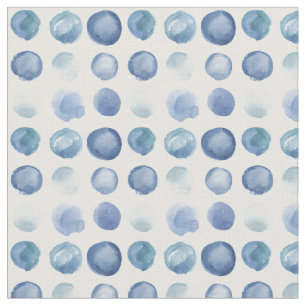 Indigo Watercolor Circles Fabric von Margaret Juul Stoff