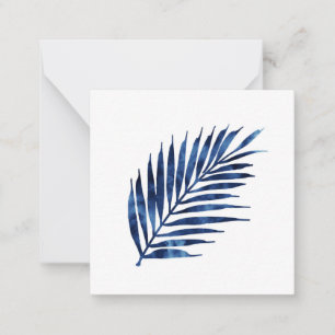 Indigo Watercolor Palm Fronds Mitteilungskarte