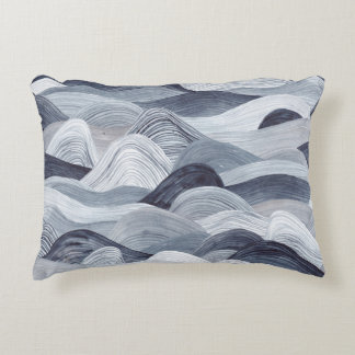 Indigo Watercolor Wave Nahtlos Dekokissen