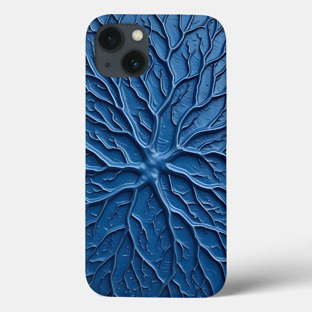 Indigo-Zweig-Textur-iPhone-Hülle Schutz Kunst Case-Mate iPhone Hülle (Rückseite)