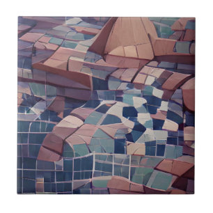 Indigoblau Aqua lila braune Keramik Fliese