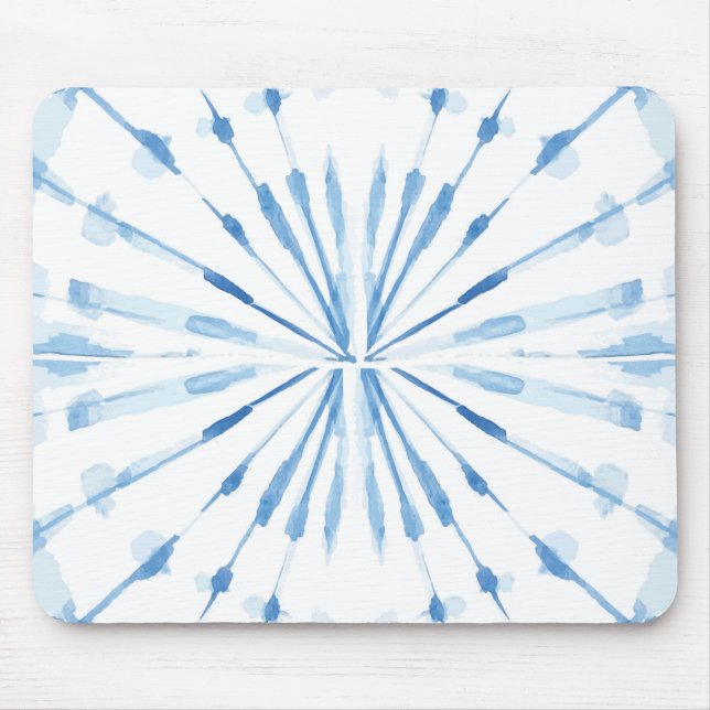 Indigoblau Japanische Shibori Sonnenburst-gefärbte Mousepad (Vorne)