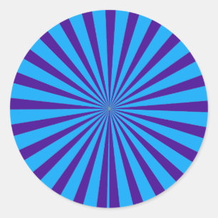 Indigoblau Lila Sternexplosion Sun Rays Tunnel Ans Runder Aufkleber