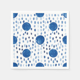 Indigoblau Wasserfarbe kleine und große Polka Punk Serviette