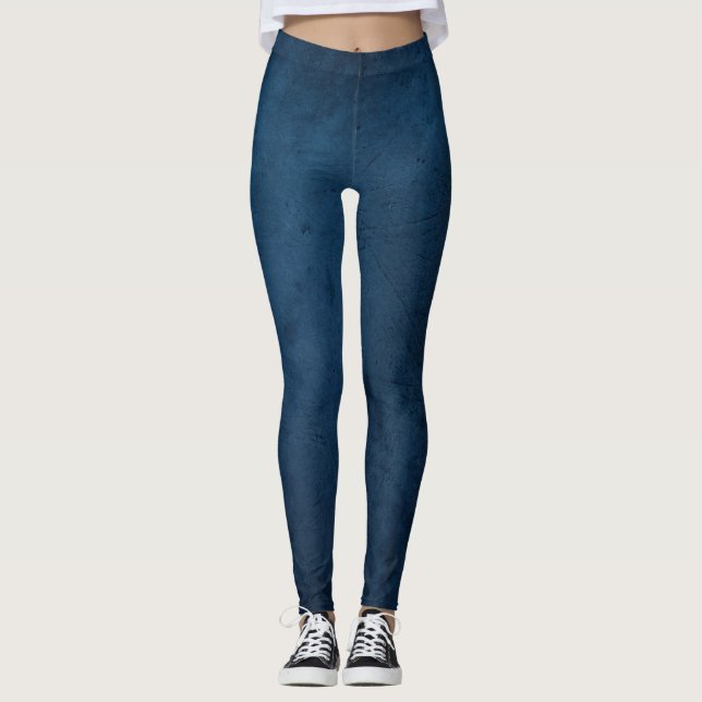 Indigofarbe Schlicht Leggings (Vorderseite)