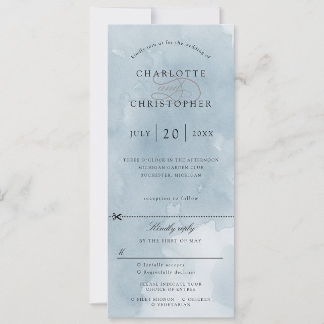 Indigokalligrafie Einladung w uAwg (Vorderseite)