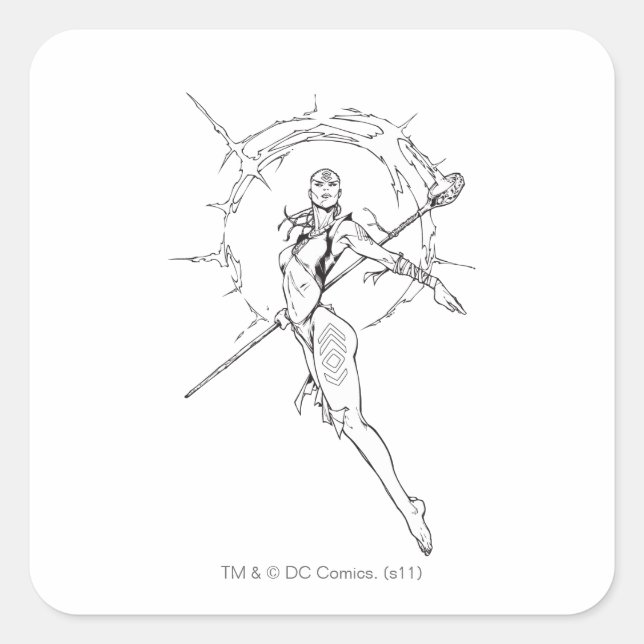 Indigostamm 9 quadratischer aufkleber (Vorderseite)