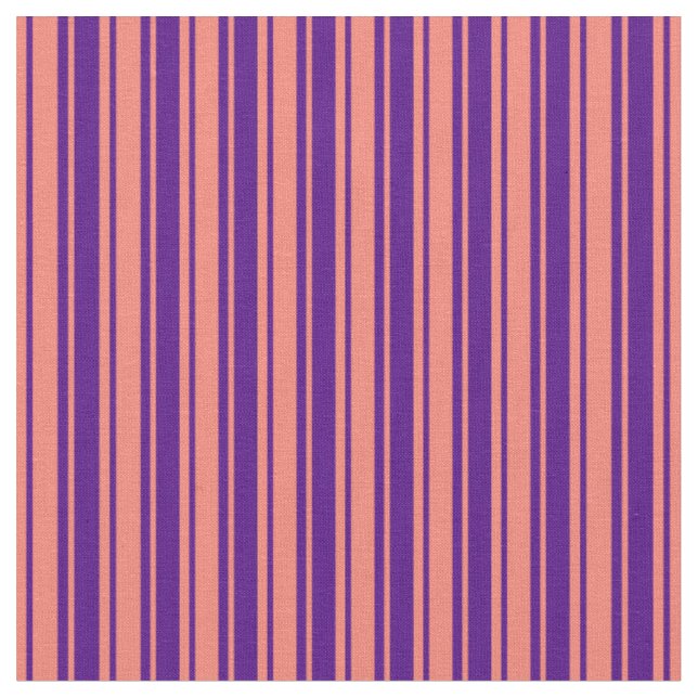 Indio- und Lachsfarbene Streifen-/Linienmuster Stoff (Nahaufnahme)