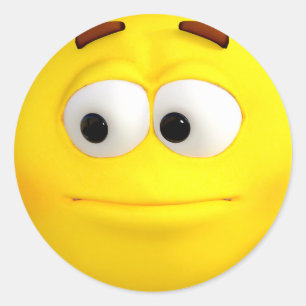 Indisch-3D-Yellow-Emoji Runder Aufkleber
